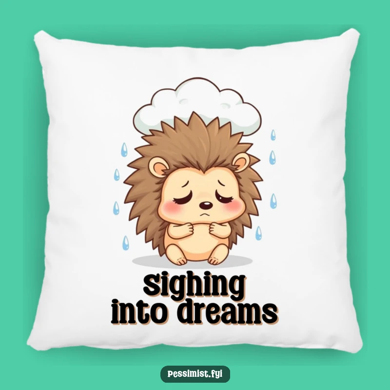 Funny Sad Hedgehog Pillow - Soft Comfort for Melancholy Moments