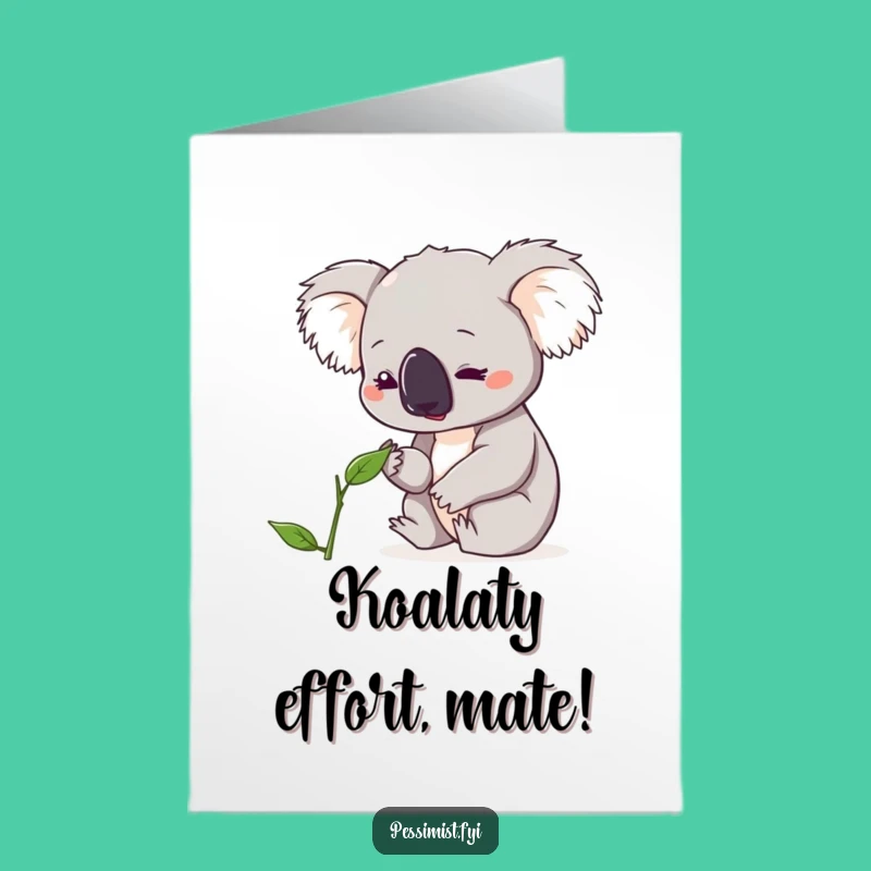 Free Printable Congrats Card: Koala's Concern - Funny Downloadable Gift!
